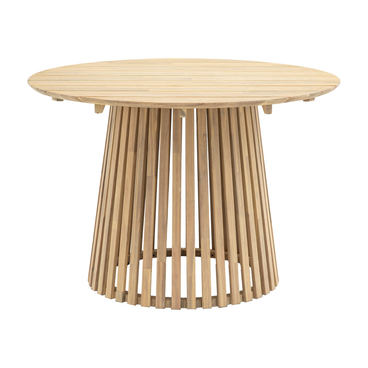 Rialto Round Slatted Dining Table 4 Seater – Natural