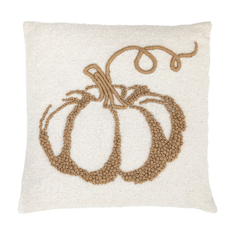 Embroidered Pumpkin Cushion – Natural