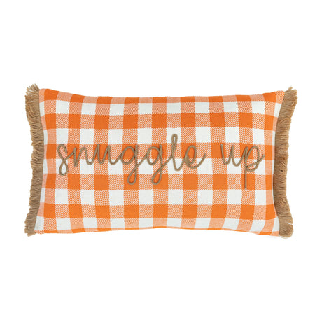 Snuggle Up Gingham Cushion – Orange