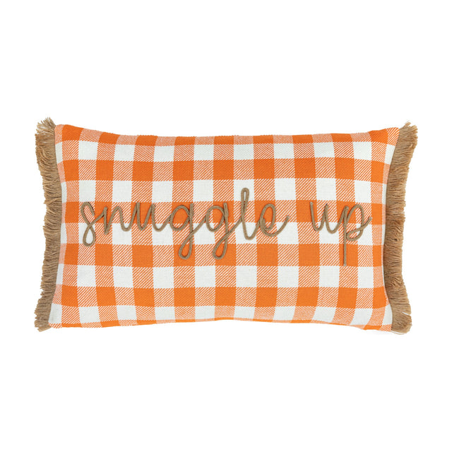 Snuggle Up Gingham Cushion – Orange