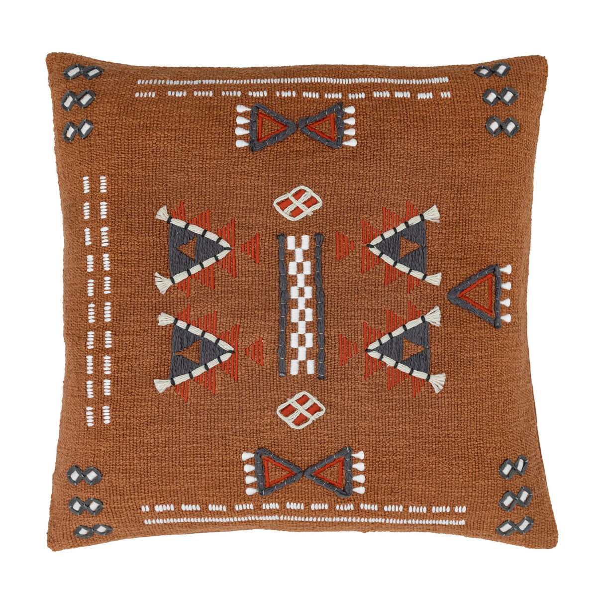Arlo Embellished Cushion – Brown
