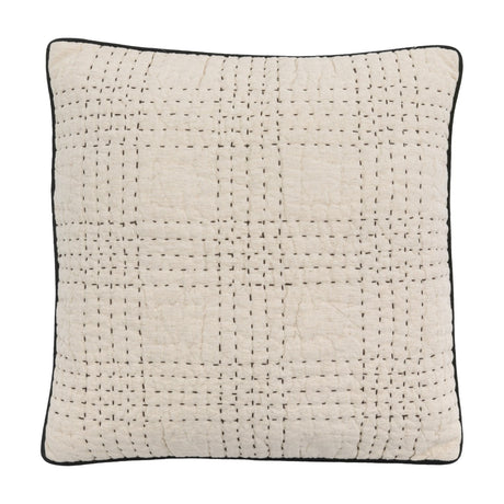 Kantha Stitch Cushion – Beige
