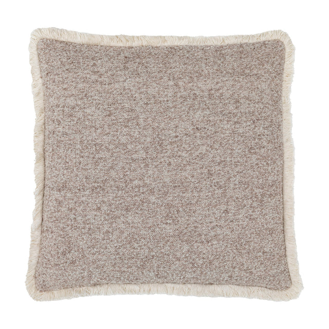 Woodleigh Boucle Fringe Cushion – Stone
