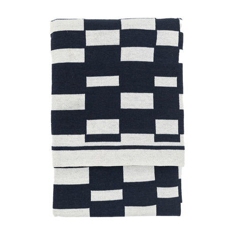 Knitted Geometric Throw – Ink