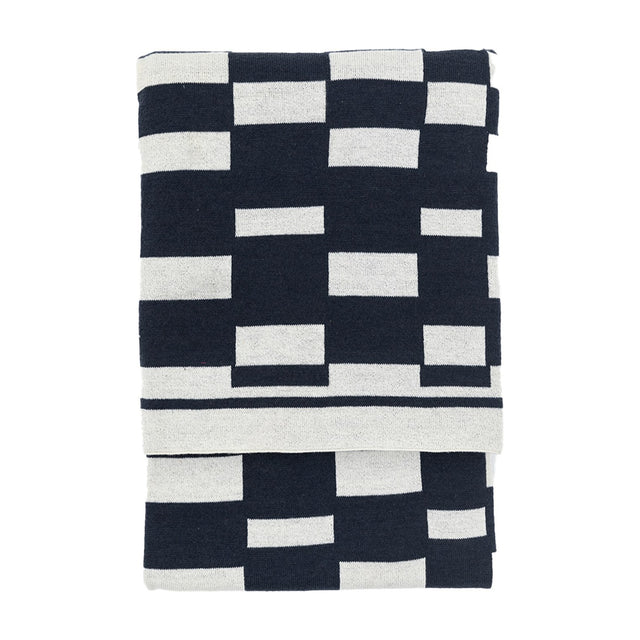 Knitted Geometric Throw – Ink