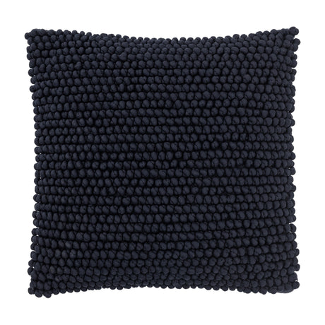 Gallery Direct Pinvane Textured Bobble Cushion in deep ink, a square 45cm cushion with a densely looped bobble front on a plain white background.