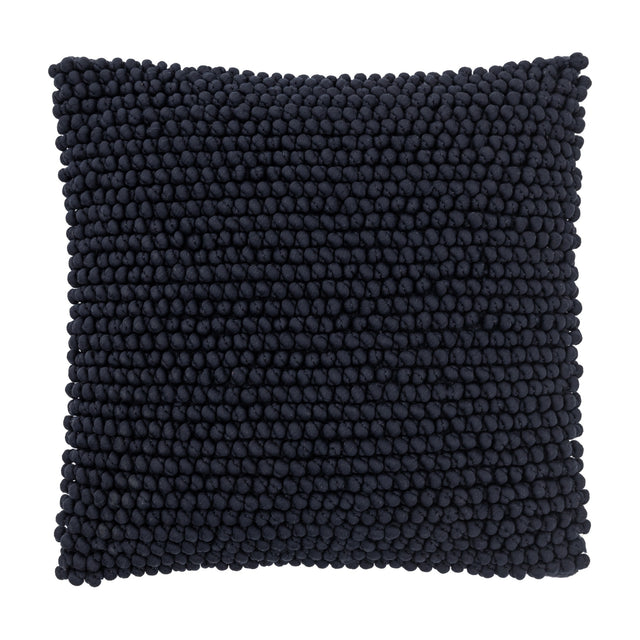 Gallery Direct Pinvane Textured Bobble Cushion in deep ink, a square 45cm cushion with a densely looped bobble front on a plain white background.