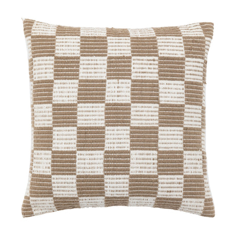 Winster Woven Check Cushion – Taupe