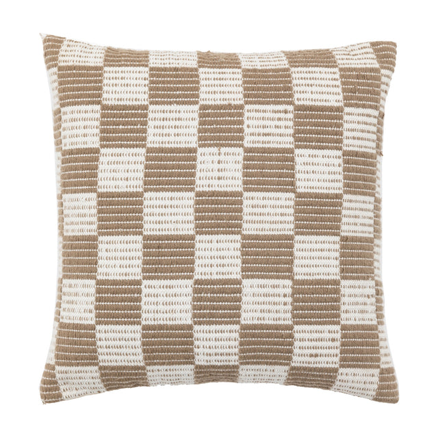 Winster Woven Check Cushion – Taupe