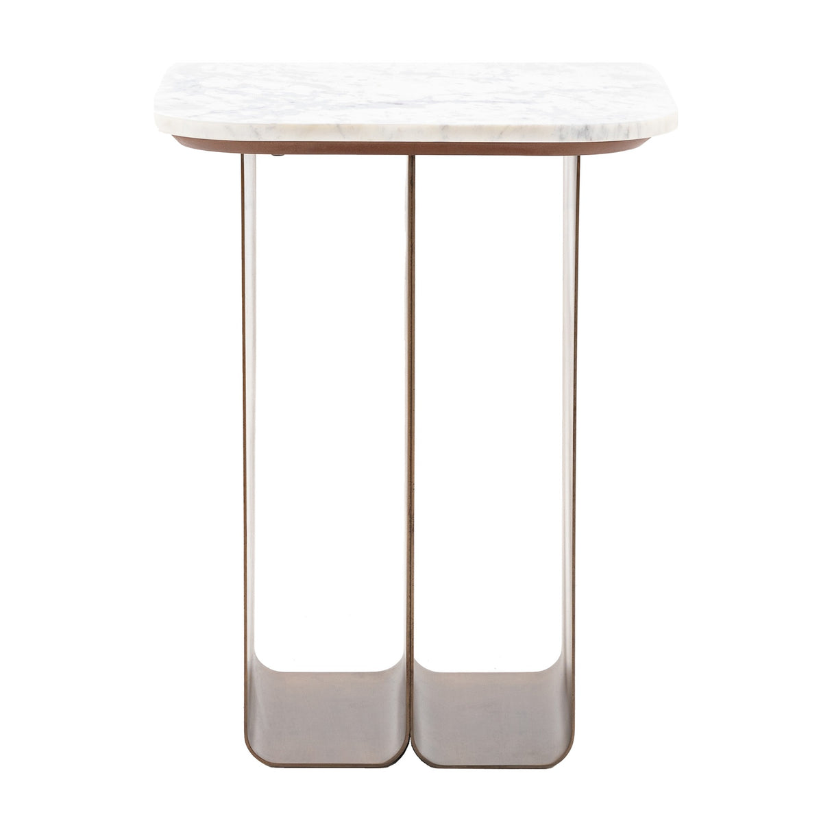 Dorado Side Table with Marble Top – White
