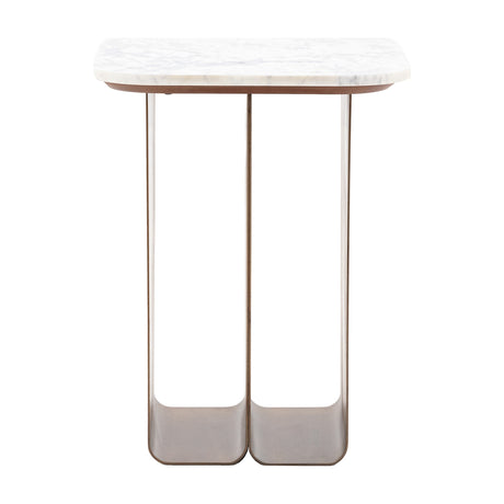 Dorado Side Table with Marble Top – White