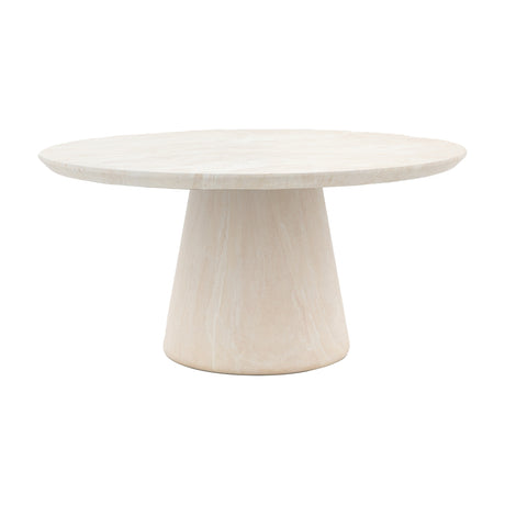 Pedra Round Pedestal Dining Table – Cream