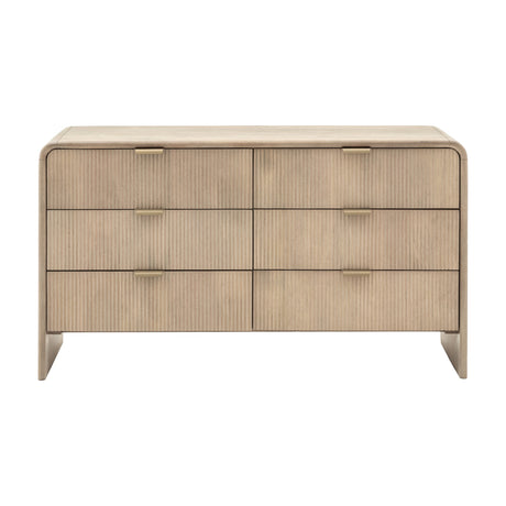 Colonna Fluted 6 Drawer Chest – Natural