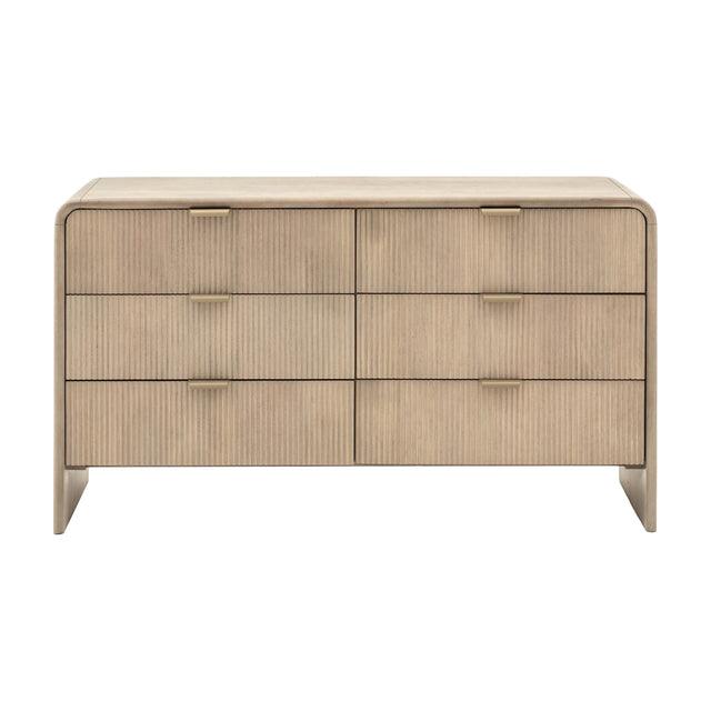 Colonna Fluted 6 Drawer Chest – Natural