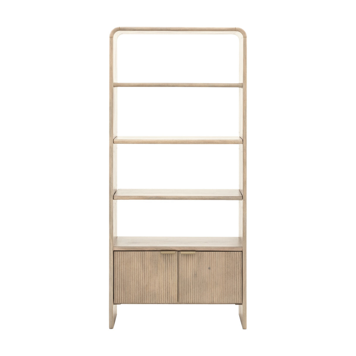 Colonna Open Display Unit with Fluted Doors – Natural