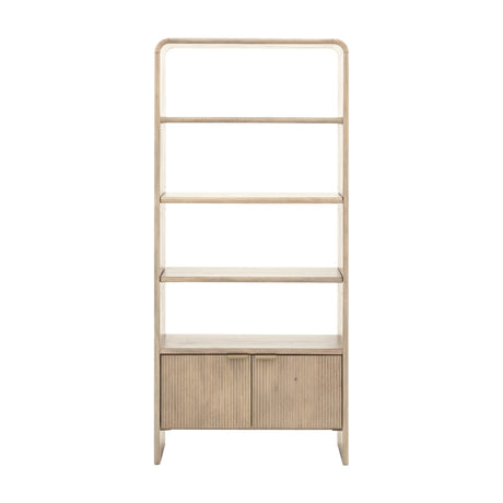 Colonna Open Display Unit with Fluted Doors – Natural