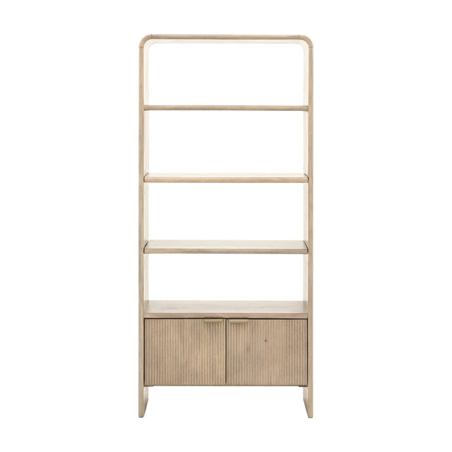 Colonna Open Display Unit with Fluted Doors – Natural