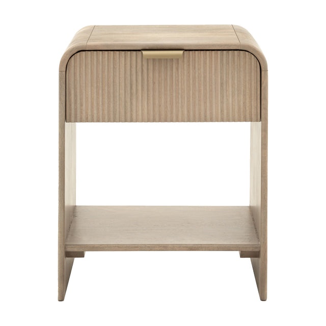 Colonna Fluted 1 Drawer Bedside Table – Natural