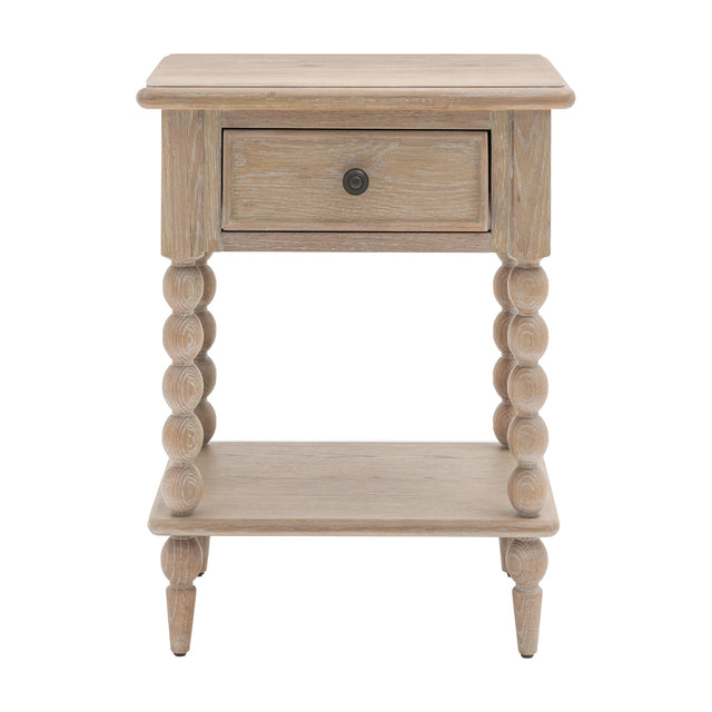 Artisan 1 Drawer Bobbin Bedside Table – Natural