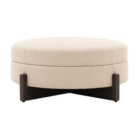 Cercola Bouclé Footstool – Cream