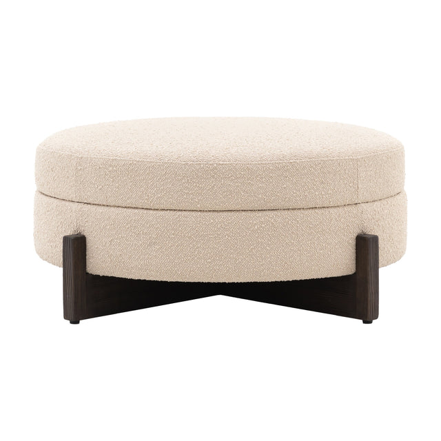 Cercola Bouclé Footstool – Cream