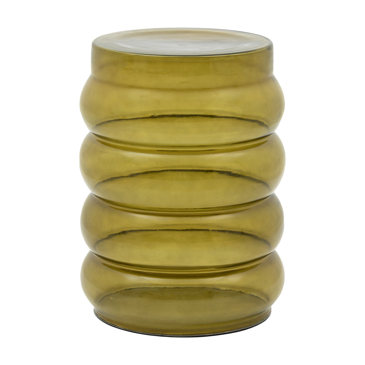 Sono Ribbed Glass Side Table – Green