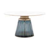 Seville Coffee Table with Marble Top and Ribbed Base