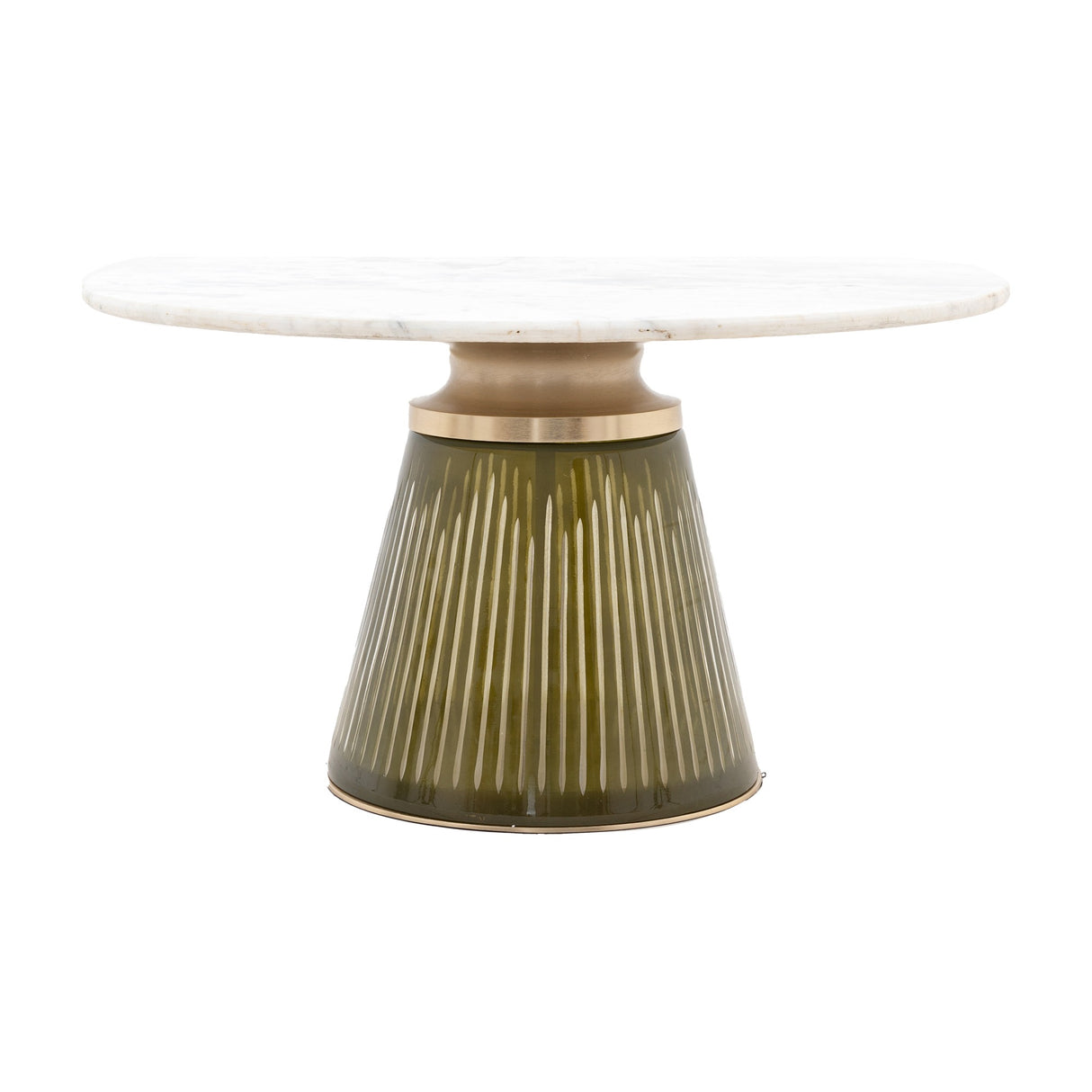 Seville Coffee Table with Marble Top and Ribbed Base