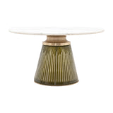 Seville Coffee Table with Marble Top and Ribbed Base