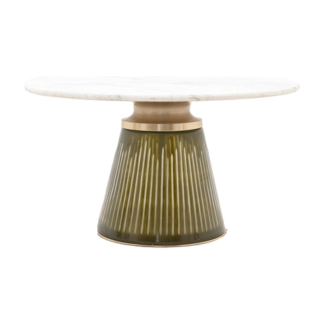Seville Coffee Table with Marble Top and Ribbed Base