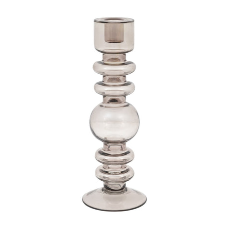 Glass Taper Candlestick – Smoke