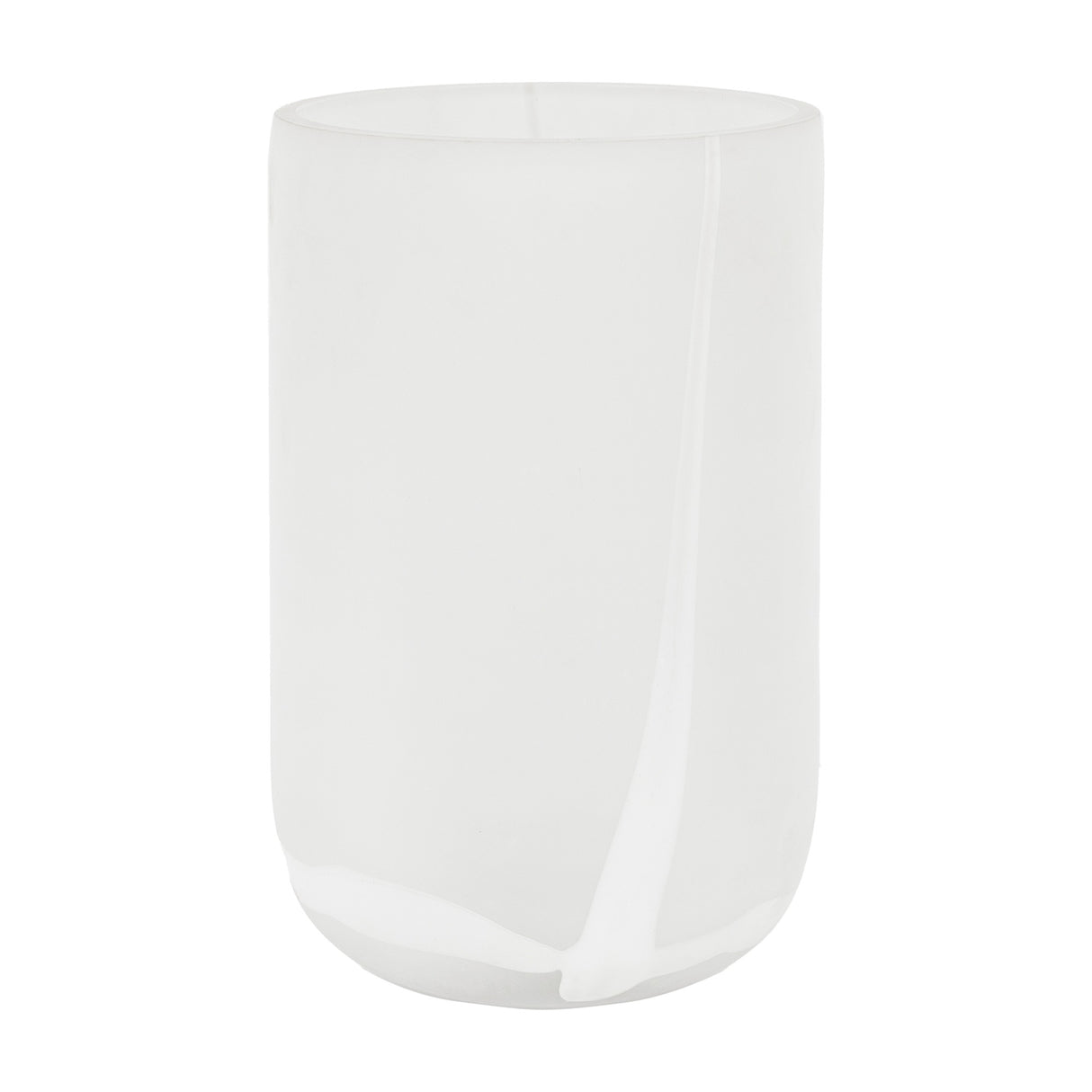 Murcia Handblown Glass Swirl Vase – White