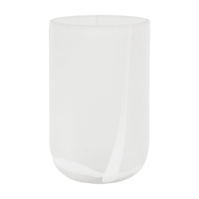 Murcia Handblown Glass Swirl Vase – White