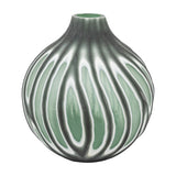 Morella Swirl Hand Carved Glass Vase – Sage