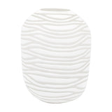 Andorra Handblown Carved Glass Vase – White