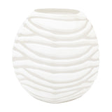 Andorra Handblown Carved Glass Vase – White