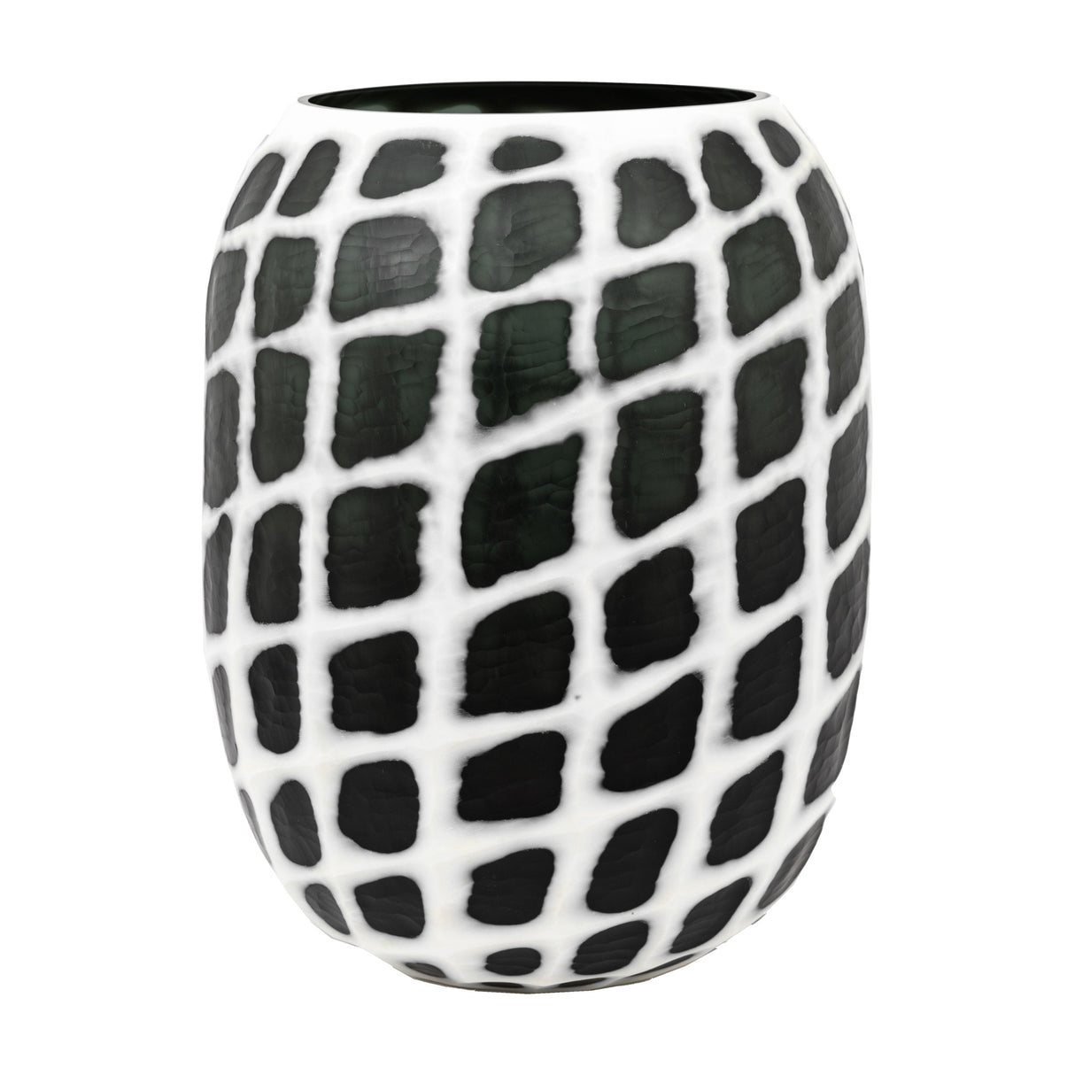 Valencia Handblown Carved Glass Vase – Black