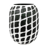 Valencia Handblown Carved Glass Vase – Black