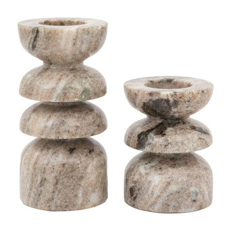 Azuaga Marble Candlestick Set of 2