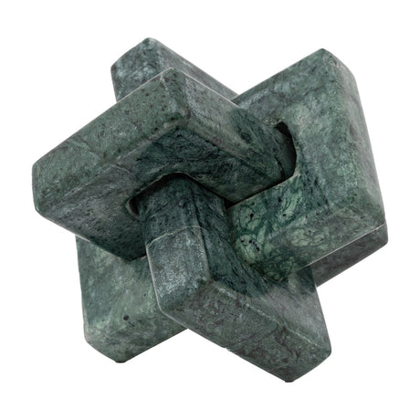 Interlocking Marble Knot Sculpture – Green