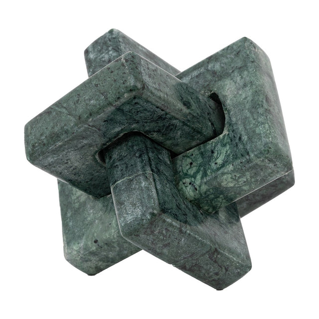 Interlocking Marble Knot Sculpture – Green