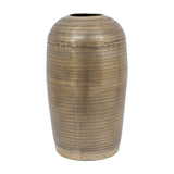 Hammered Metal Vase – Antique Brass