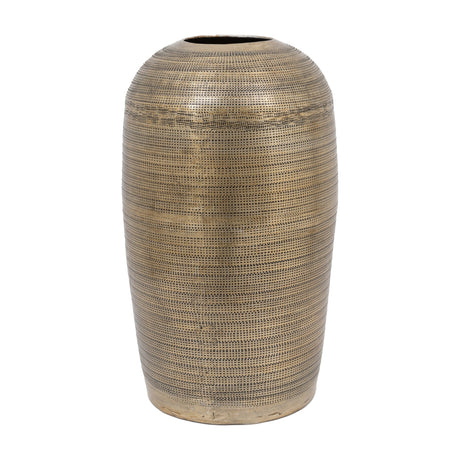 Hammered Metal Vase – Antique Brass