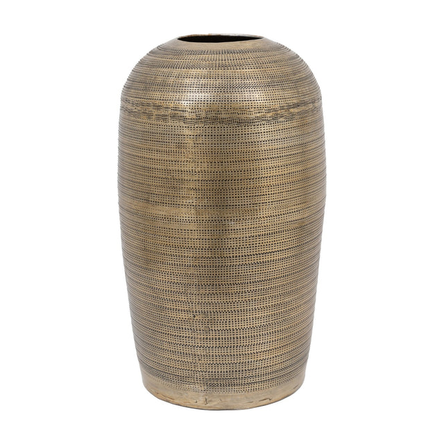 Hammered Metal Vase – Antique Brass