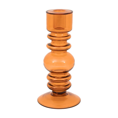 Glass Taper Candlestick – Amber
