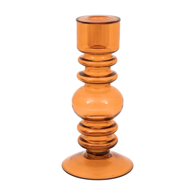 Glass Taper Candlestick – Amber