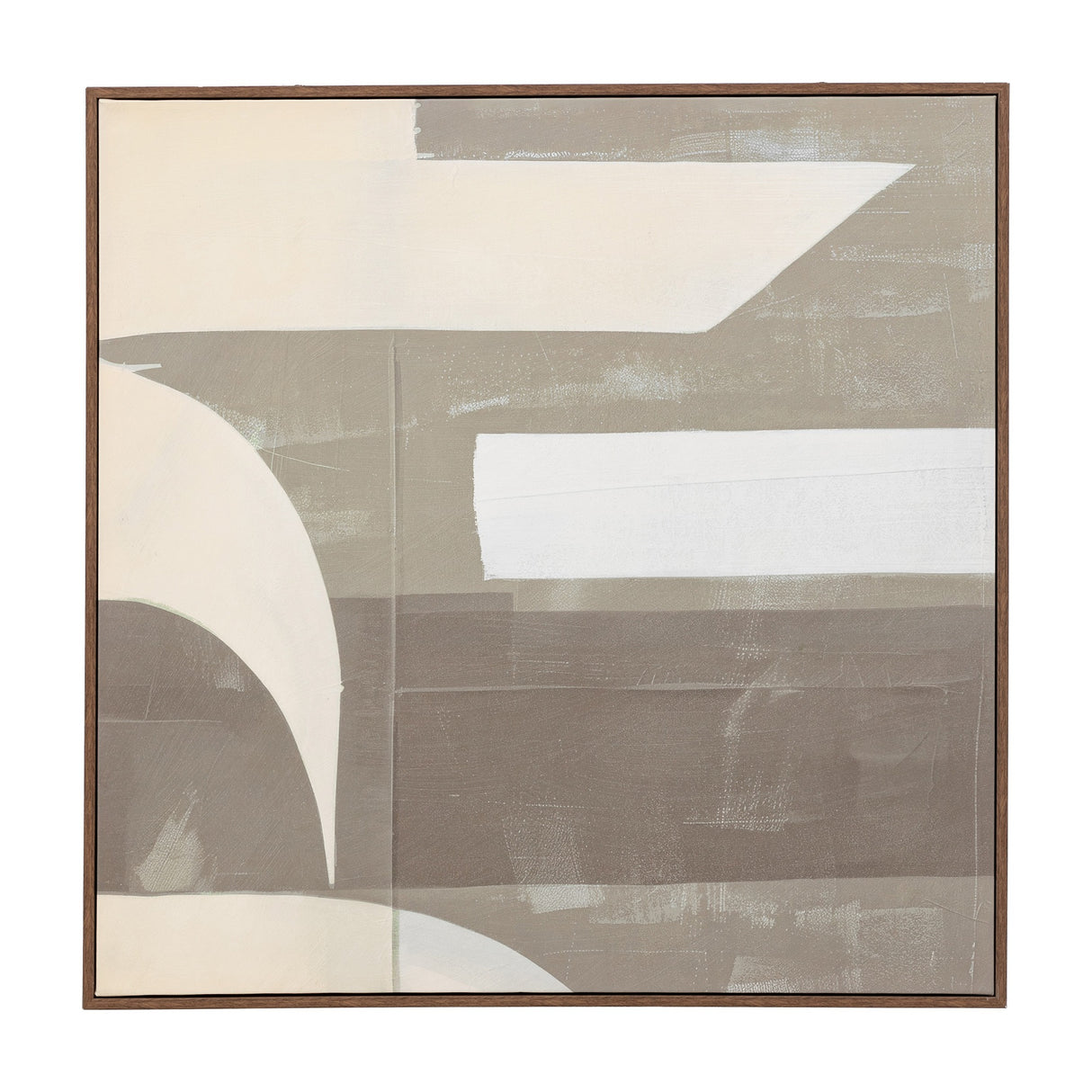 Concreta Abstract Framed Canvas – Taupe