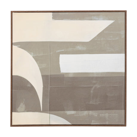 Concreta Abstract Framed Canvas – Taupe
