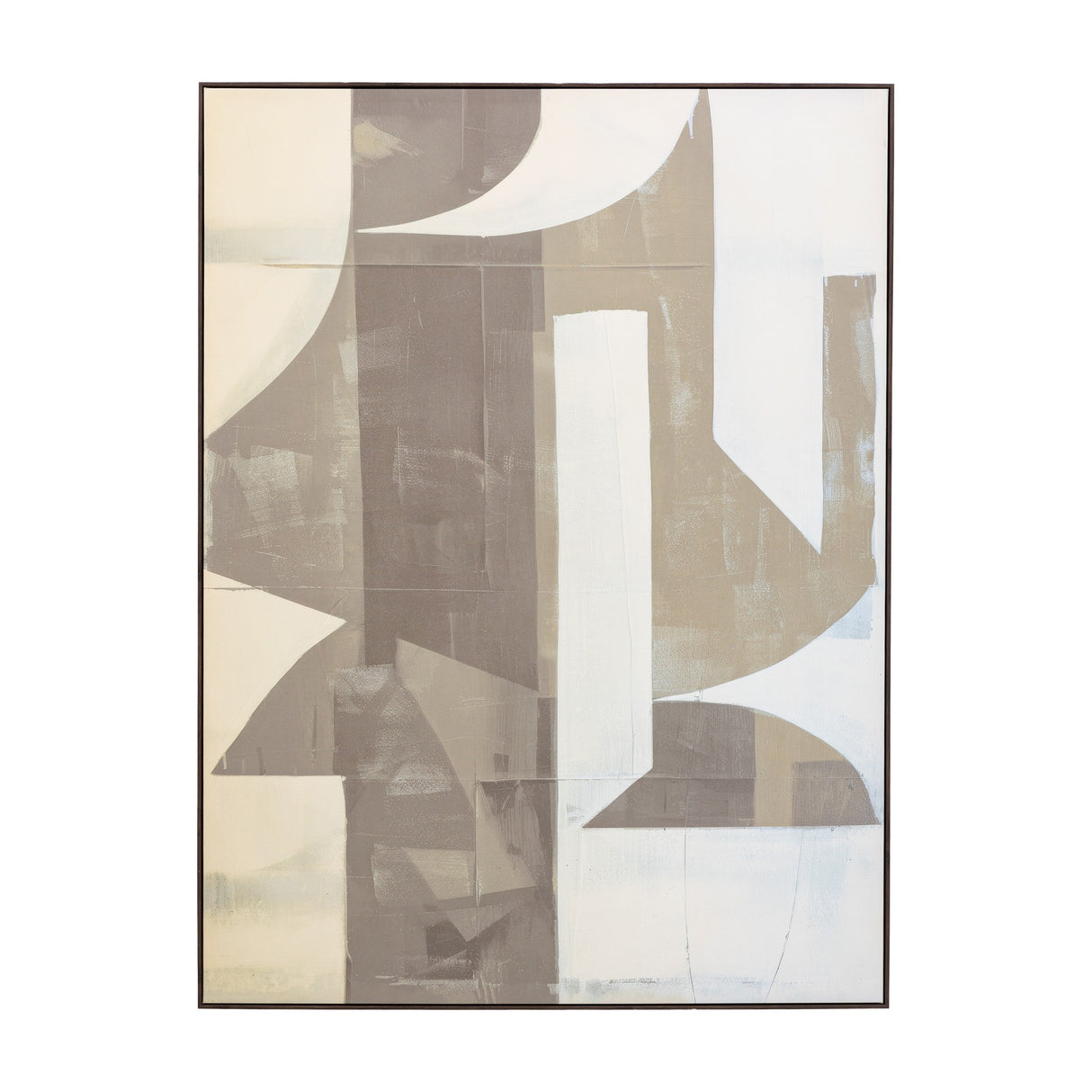Betong Abstract Framed Canvas – Taupe