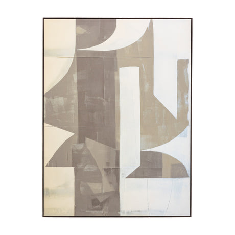 Betong Abstract Framed Canvas – Taupe